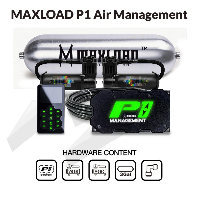 MAXLOAD P1 エアマネジメントデュアル V680 & 3 ガロンタンク付き