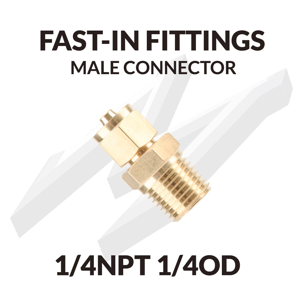 Fast-in Fittings Male Connector 1/4NPT 1/4OD