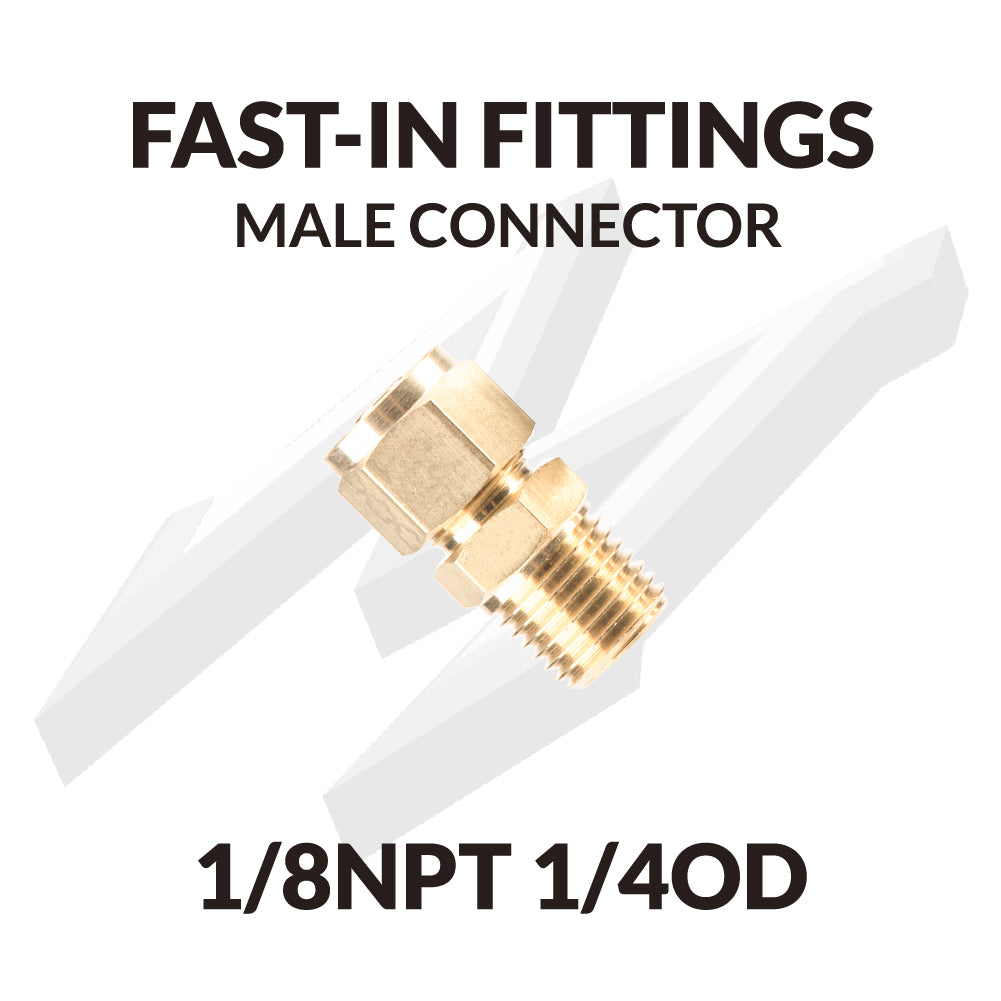 Fast-in Fittings Male Connector 1/8NPT 1/4OD