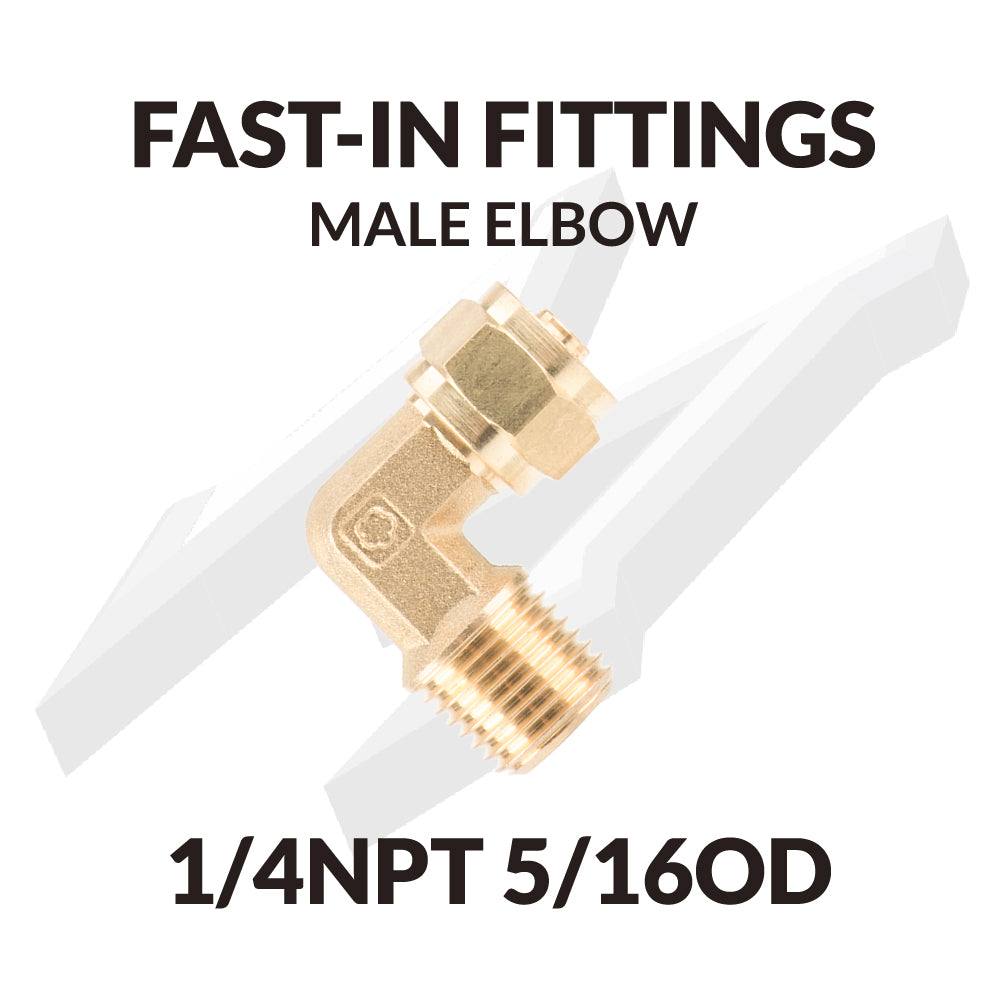 Fast-in Fittings Male Elbow 1/4NPT 5/16OD