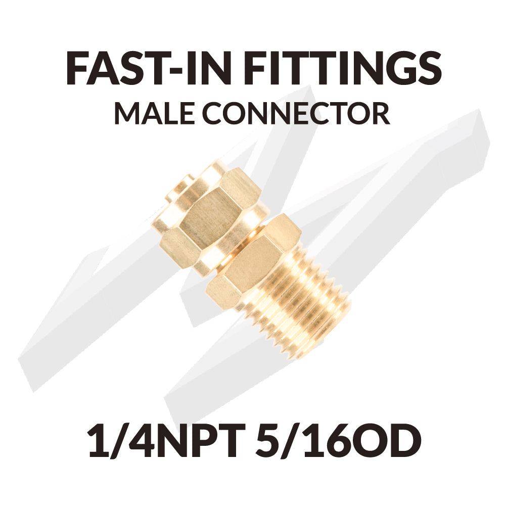 Fast-in Fittings Male Connector 1/4NPT 5/16OD