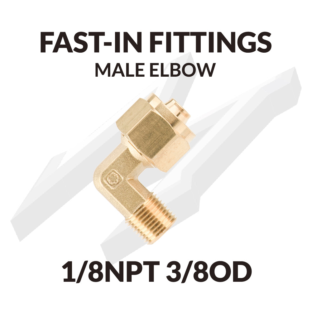 Fast-in Fittings Male Elbow 1/8NPT 3/8OD