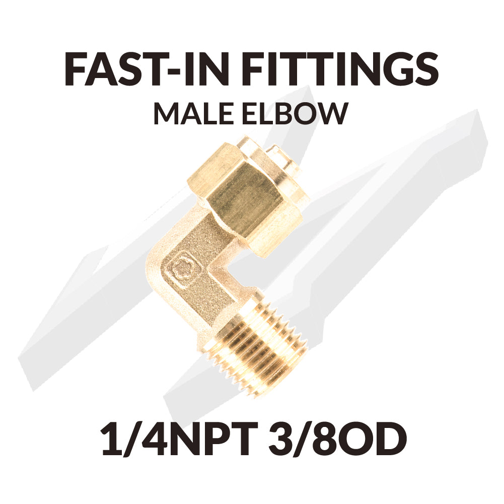 Fast-in Fittings Male Elbow 1/4NPT 3/8OD