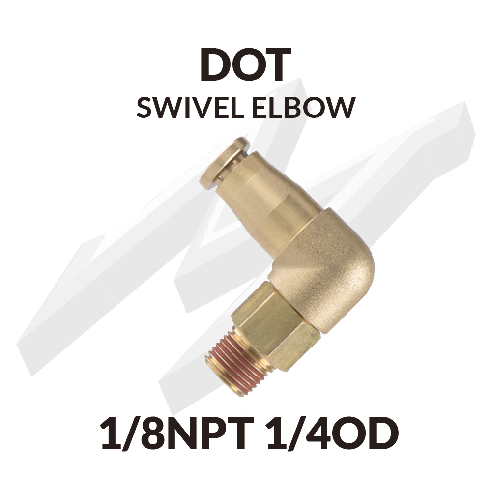 DOT Swivel Elbow 1/8NPT 1/4OD