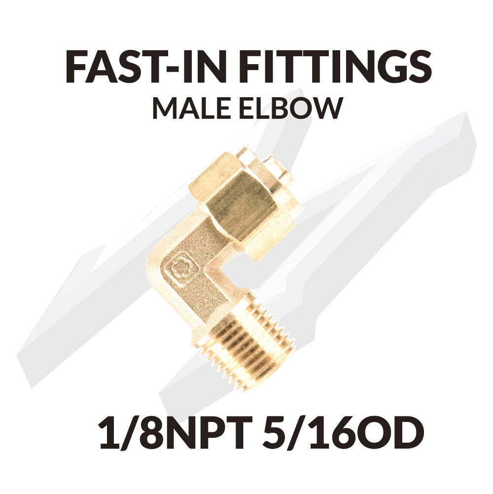 Fast-in Fittings  Male Elbow 1/8NPT 5/16OD